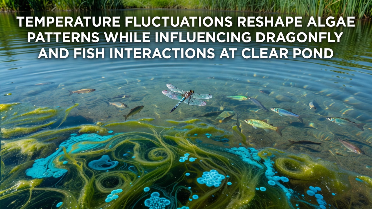 Temperature Fluctuations Reshape Algae Patterns While Influencing Dragonfly and Fish Interactions at Clear Pond